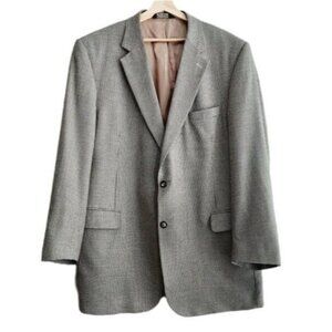 JOS. A. BANK 100% Wool Blazer Jacket Fine Houndstooth Pattern Men's Sz 48 L